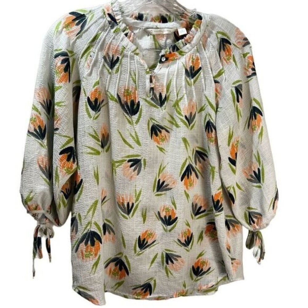 3/4 Sleeves‎ Printed Blouse Small By Lc Lauren Conrad NEW